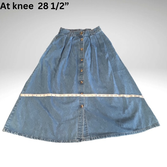 Hunt Club a J.C. Penney’s Brand Button Front Denim Skirt Vintage 1990’s - Picture 5 of 11